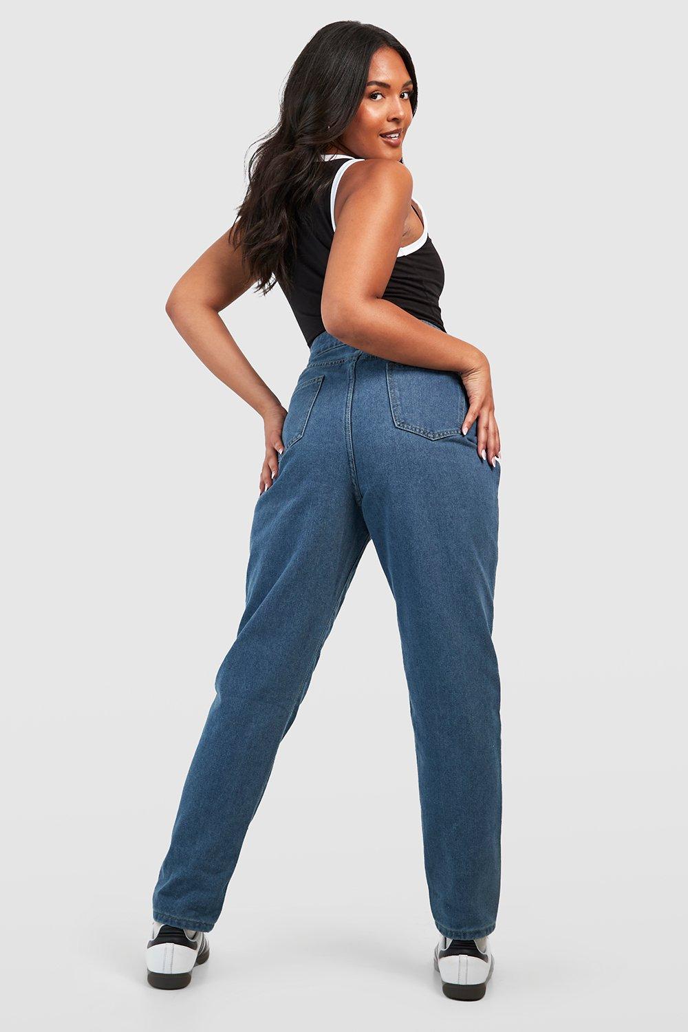 Jeans Mom Plus Size a vita alta boohoo IT
